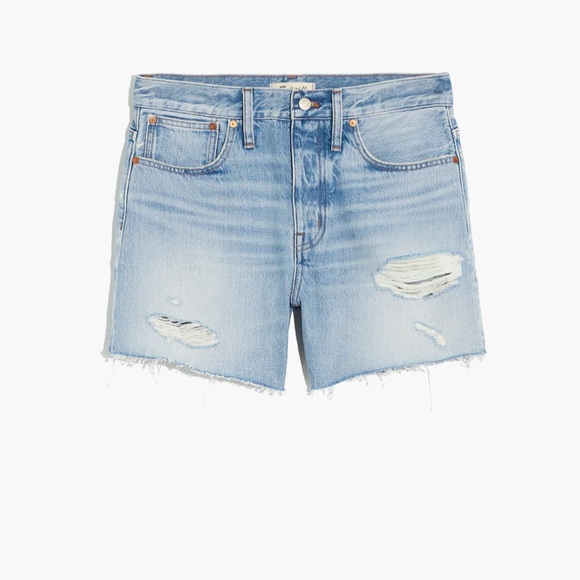 Madewell Relaxed Mid-Length Denim Shorts Steenwick Wash Ripped Edition size 28 - Picture 9 of 14